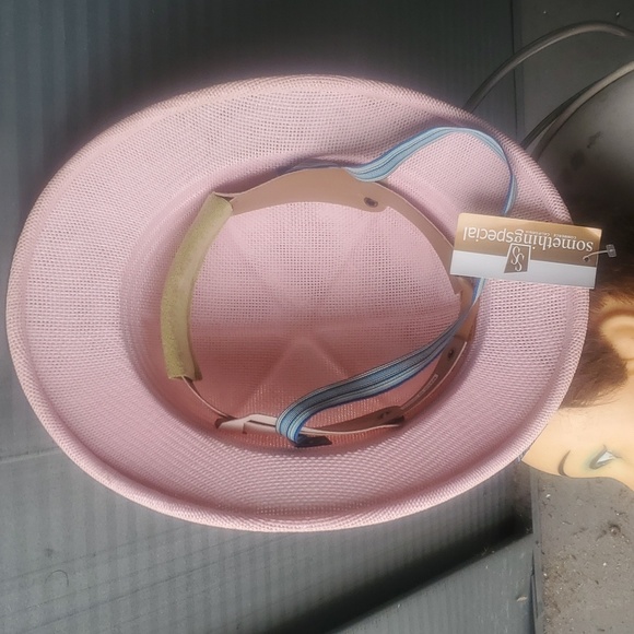 BARBIE PINK  Sun Fari Pale Pink Woven Mesh Sun Hat PITH HAT New Light Fun - Picture 5 of 5